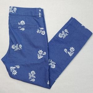 Old Navy floral pixie mid-rise chambray mid rise